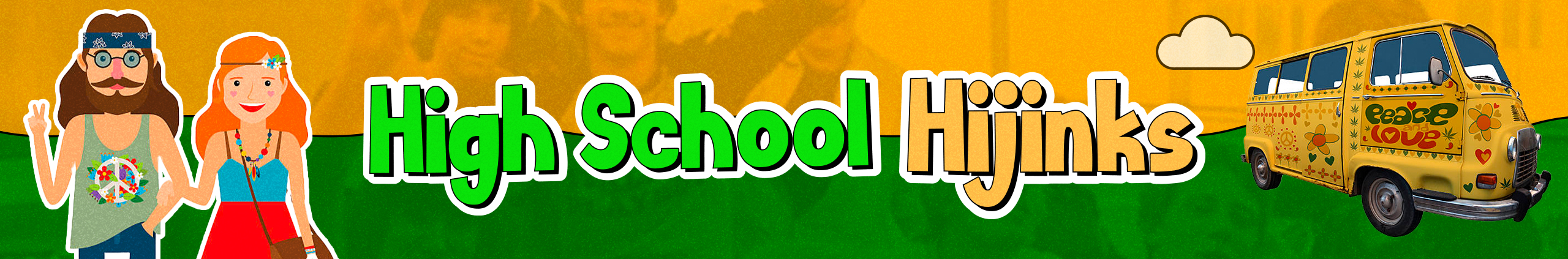 High School Hijinks — original illustrated banner